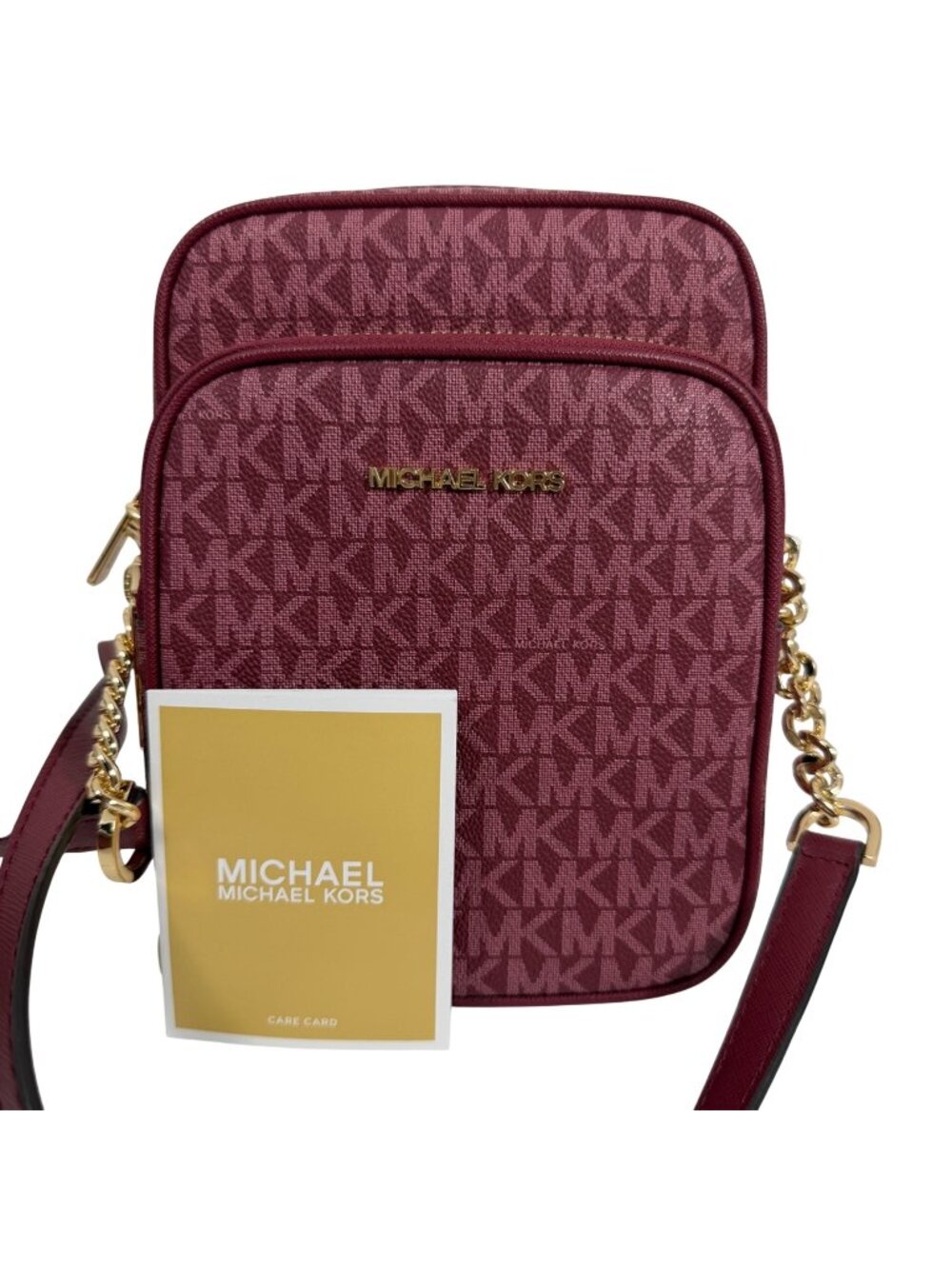NWOT Michael Kors Jet Set Travel Medium Logo Crossbody Bag, Bordeaux Merlot